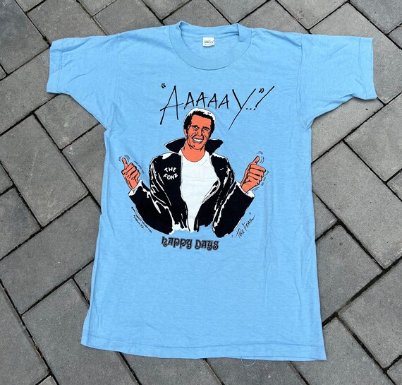 ▪70’s【HAPPY DAYS】VINTAGE TEE Vintage 1970's Happy Days / the Fonz Personalized Artwork