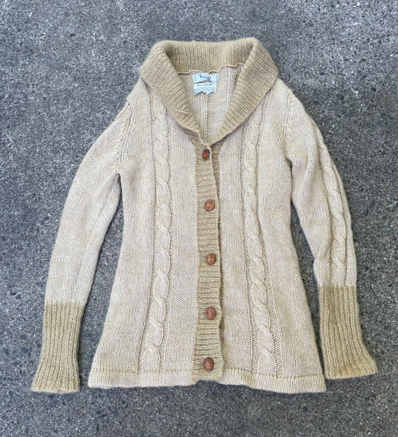 Medium Vintage 70s Mohair Wool Cardigan Knit Sweat