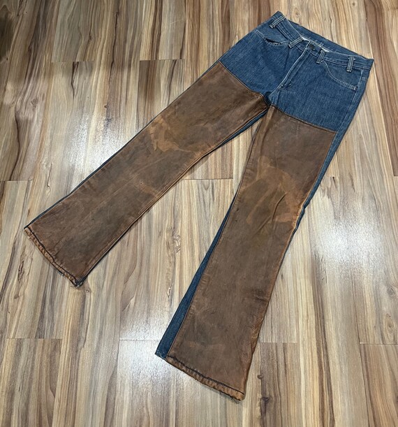 34x32 Vintage 70s Levis Dark Wash Bell Bottom Flare Denim Jeans  