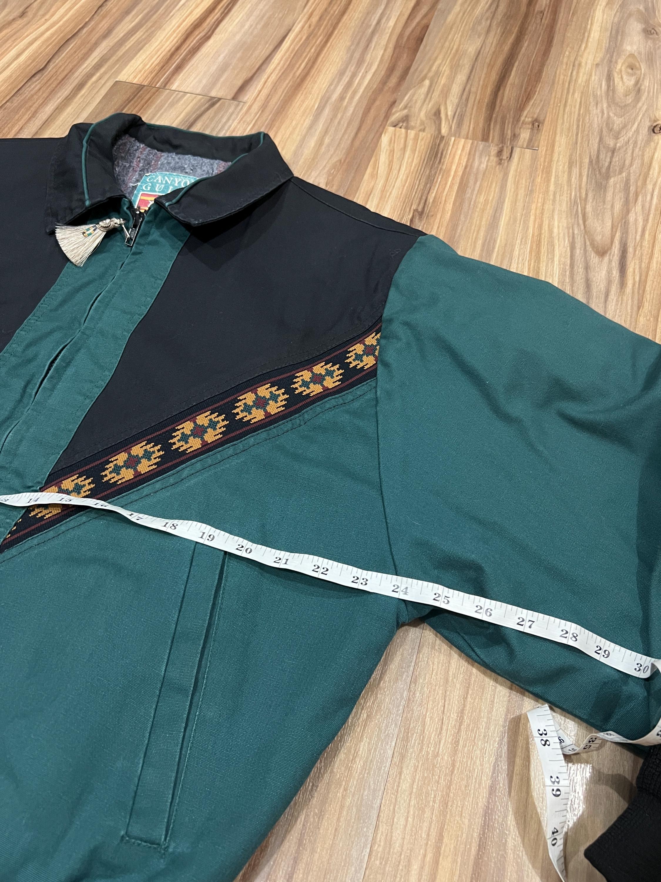 Large Vintage 90s Southwestern Aztec Canvas Cotton Western