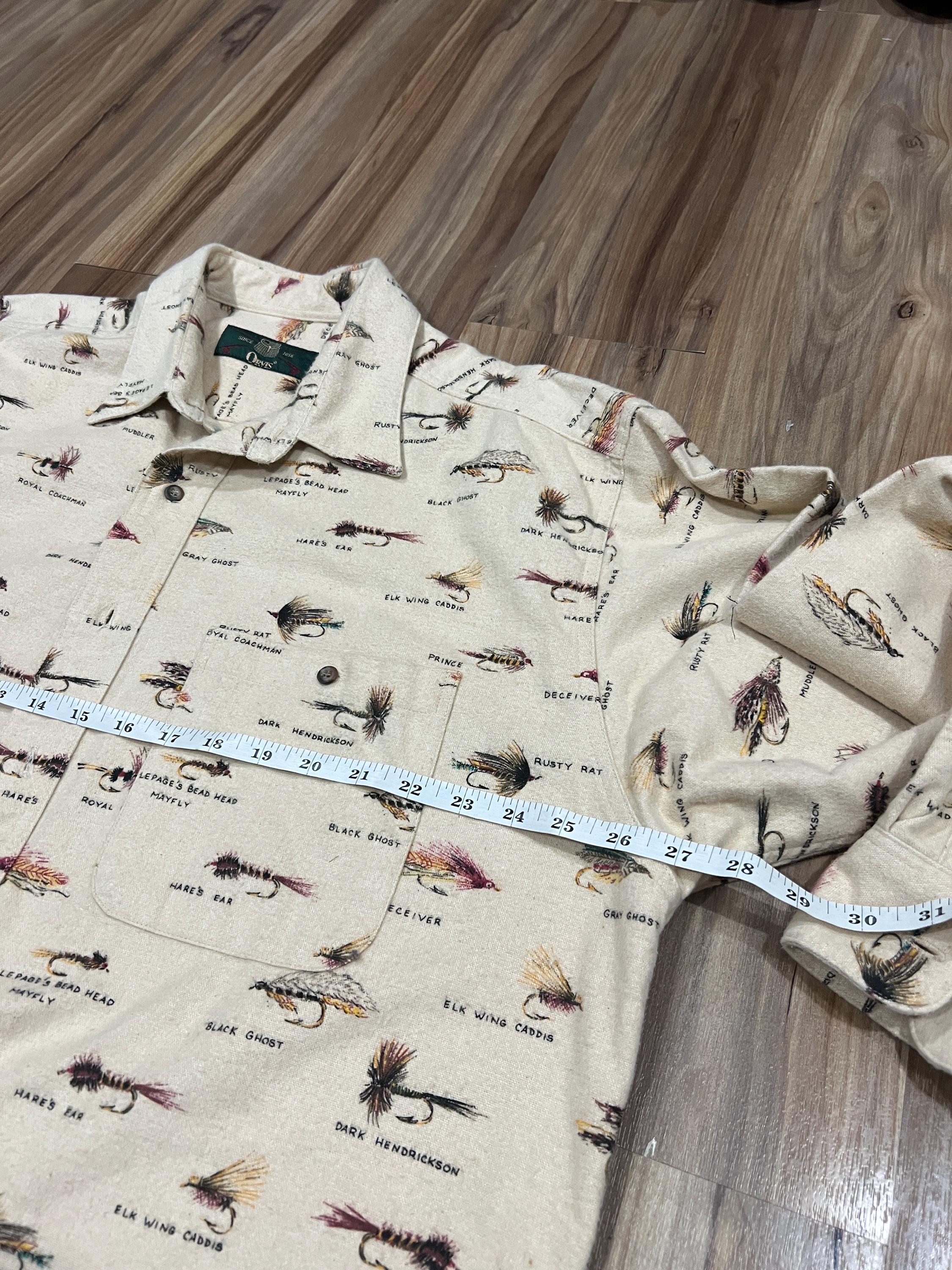 ウェア 90s orvis nylon shirt XL Vintage 90s Orvis Fly Fishing Lure Chamois Cloth Fabric