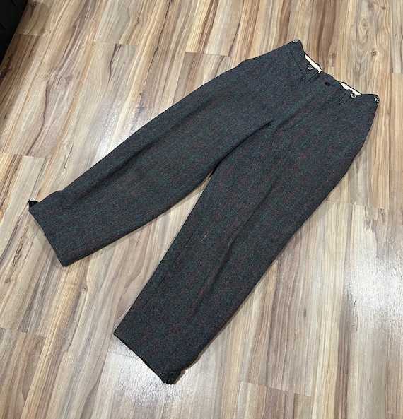 26x27 Vintage 60s Malone Wool Pants USA Made Grey Hunting Winter