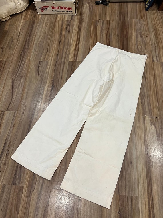 32x30 Vintage USN White Trousers Deck Pants Unifo… - image 7