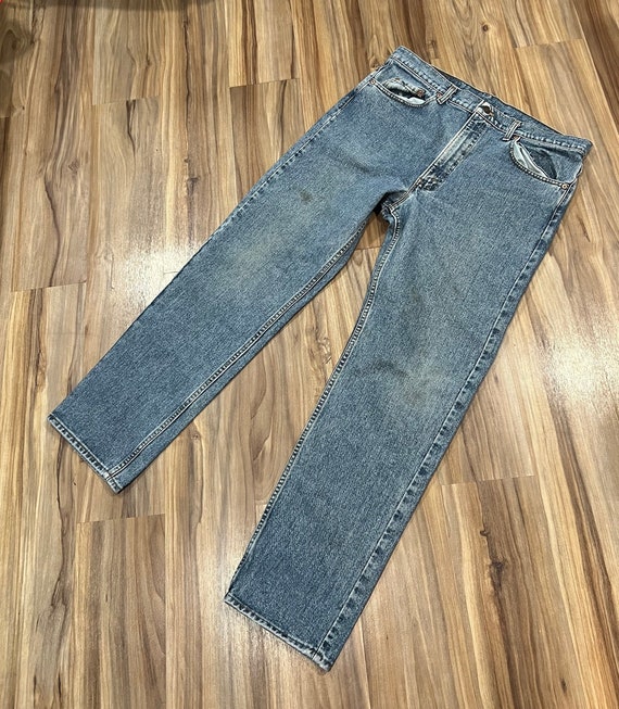 36x32 Vintage Levi's 505 Light Wash Denim Jeans P… - image 1