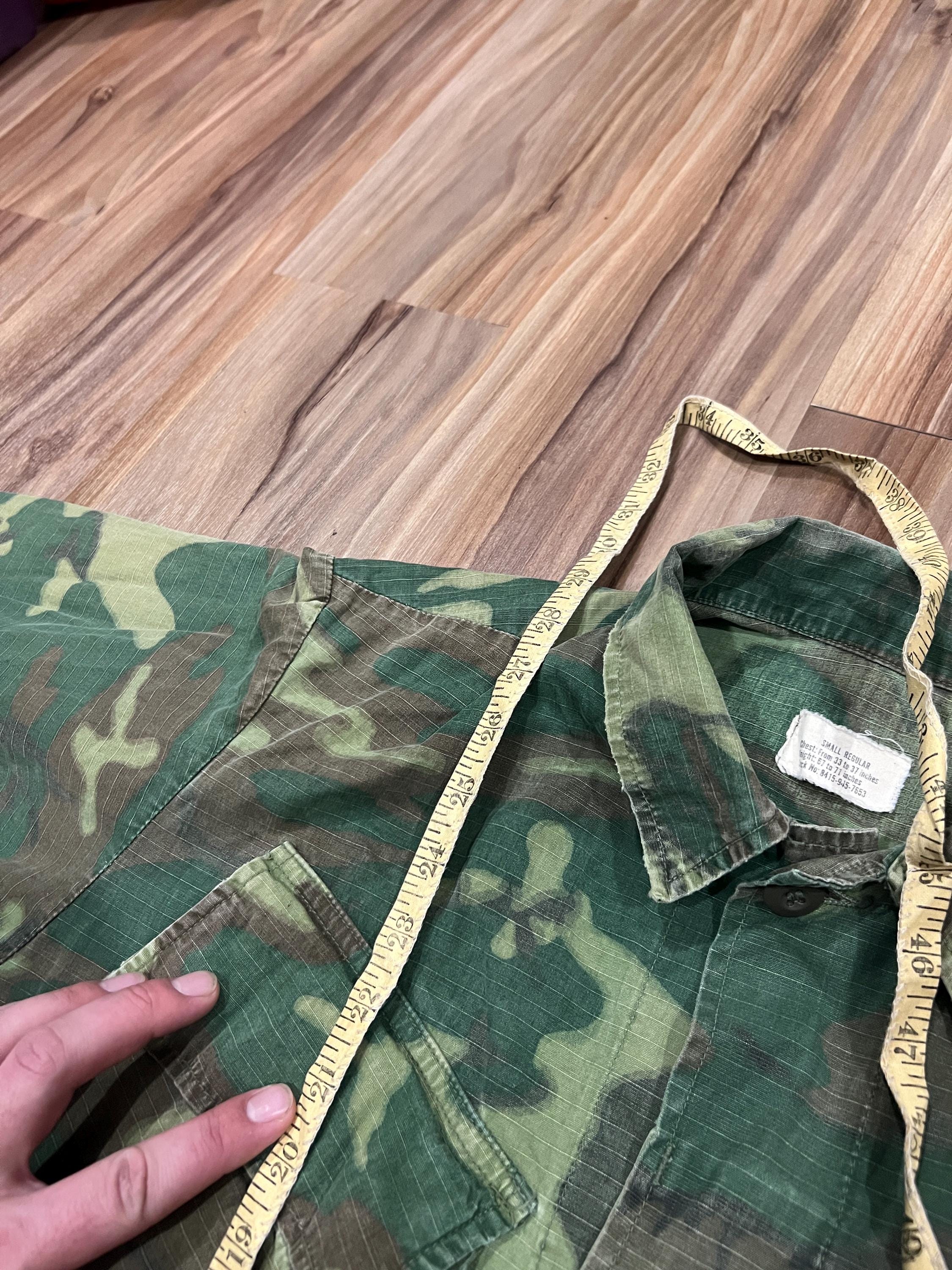 Small Vintage 1968 ERDL Camo Slant Pocket Class 2 Poplin Ripstop
