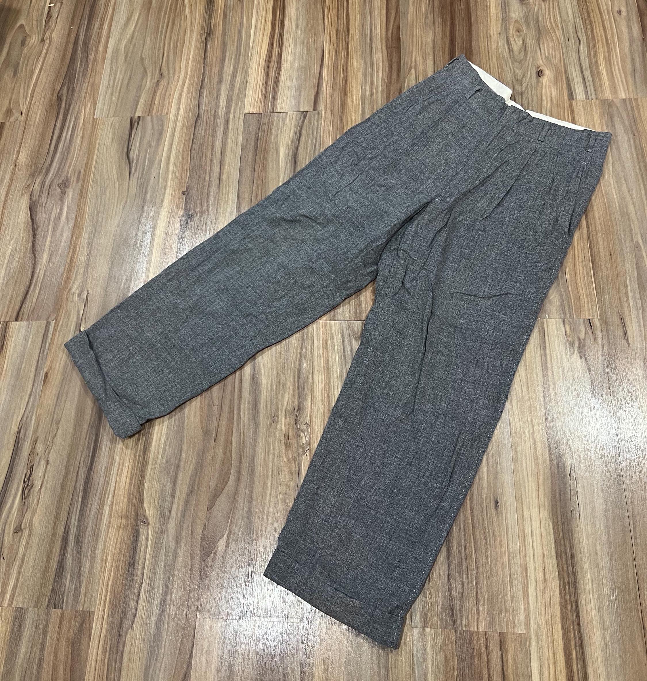 28x27 Vintage 50s Light Grey Wool Gabardine Trousers Pants 28x27 Vintage 50s Light Grey Wool Gabardine Trousers Pants