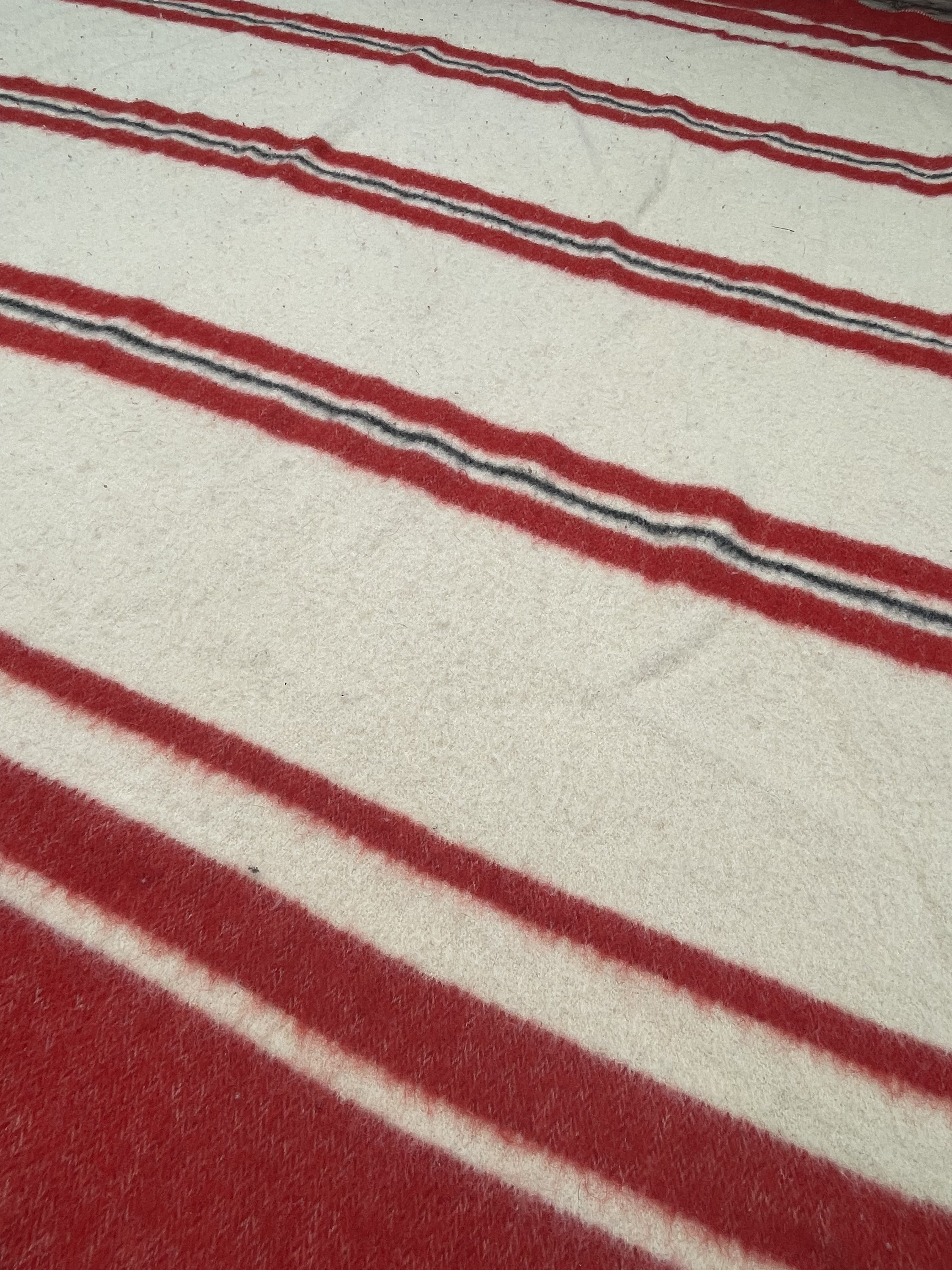 Vintage 40s 50s All Wool Cabin Blanket Striped Red/ Black/ Etsy