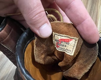 8.5D Vintage 80s Red Wing Irish Setter Moc Toe Boots Brown Patina