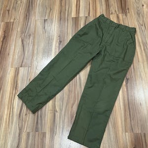 25x25 Vintage 80s OG-507 Ladies Military US Army Utility Trousers Pants Zipper Fly Cotton Olive Green 1986