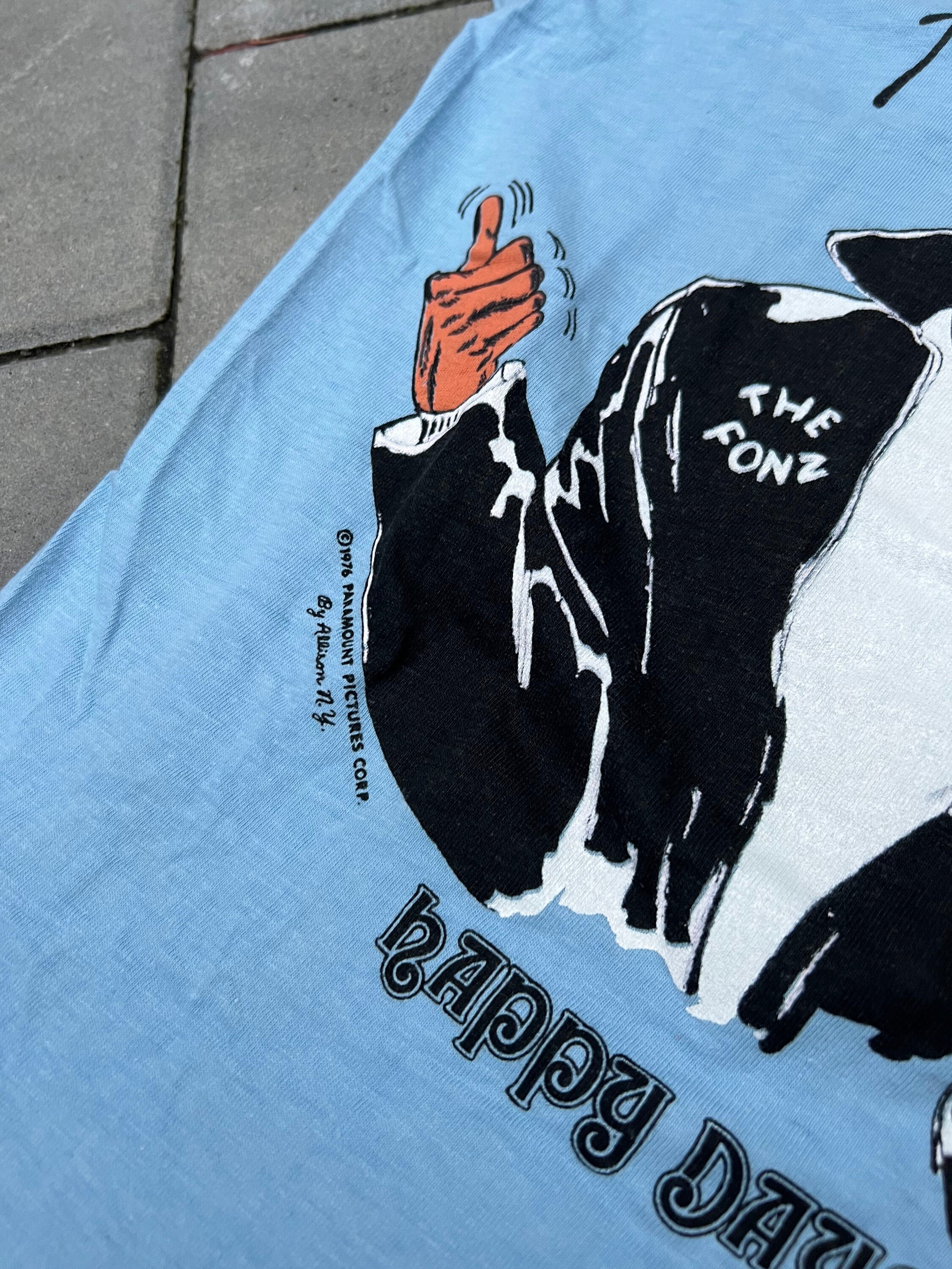Medium Vintage 70s Happy Days the Fonz Graphic T Shirt Mayo