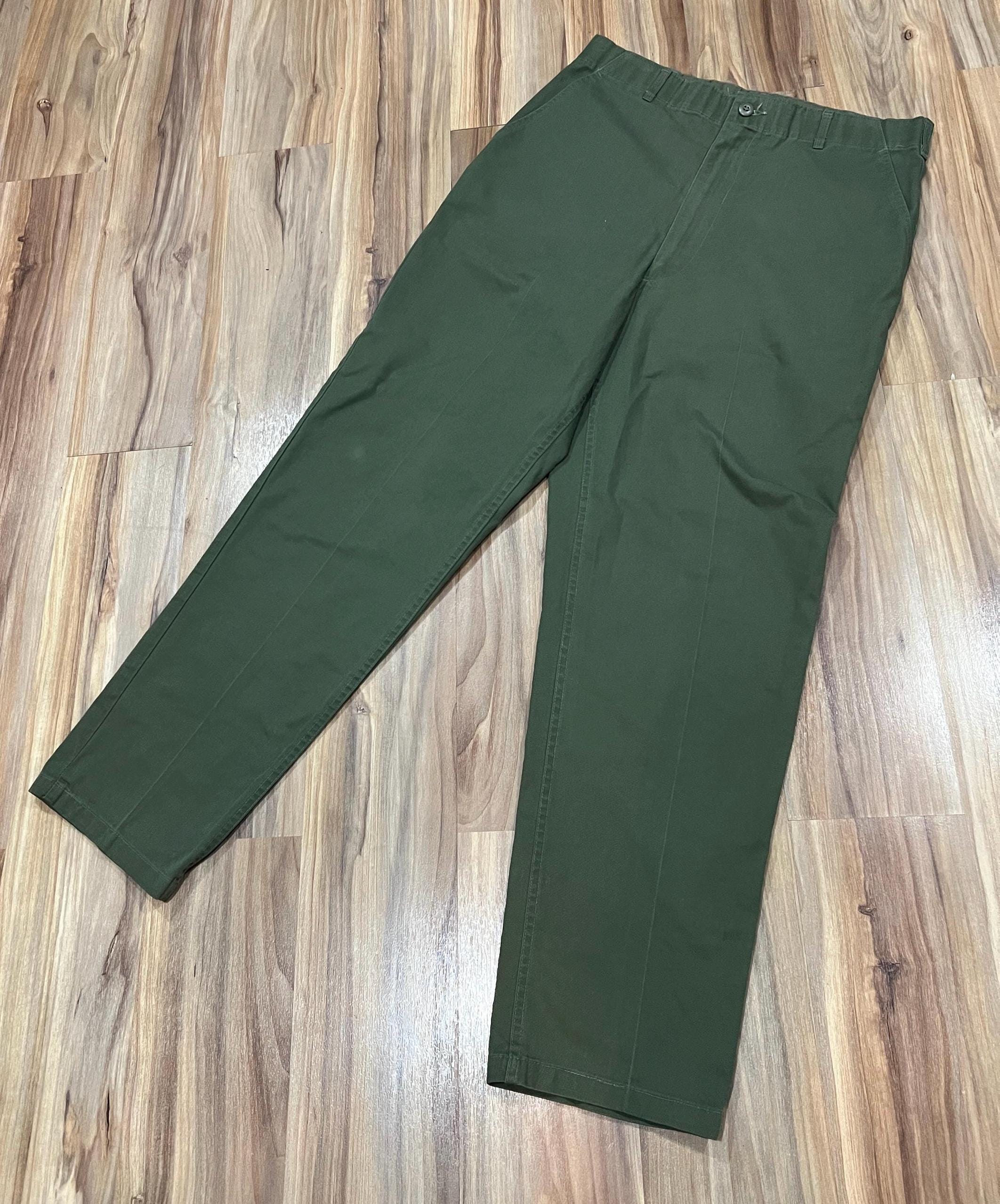 36x33 Vintage 80s OG-507 Military US Army Trousers Pants Zipper