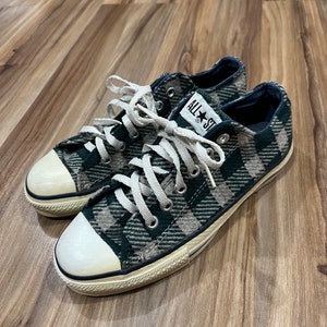 1980s Vintage Sz 5.5 Wool Plaid Converse Chuck Taylor All Star USA Made Low Top Etsy UK