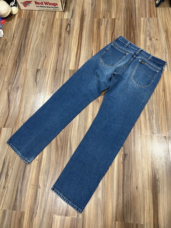 30x33 Vintage 70s LEE Jeans Dark Medium Denim Was… - image 4