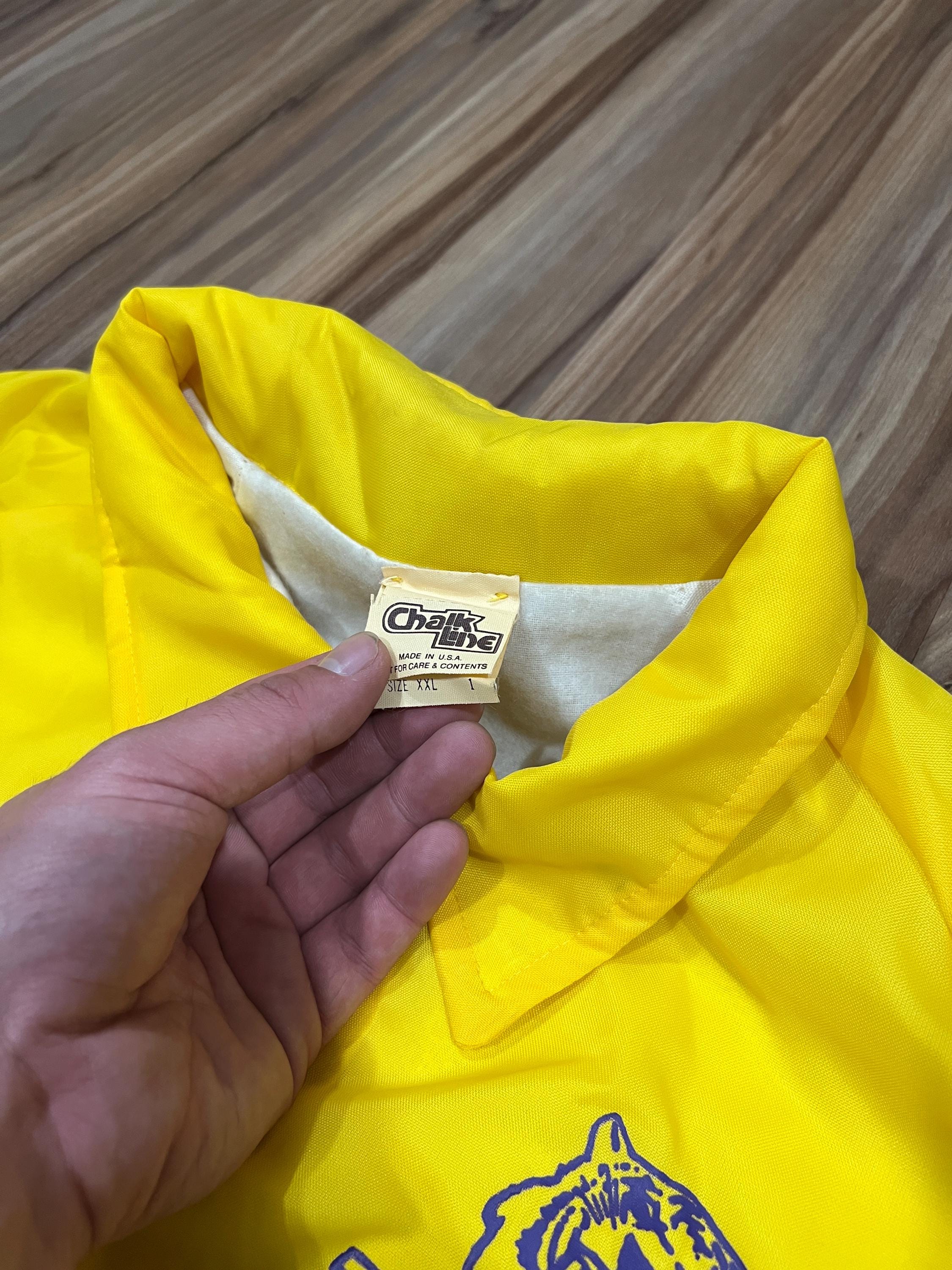 Tigers イエロージャケット XL Vintage 80s Chalkline LSU Tigers Yellow Lined Nylon