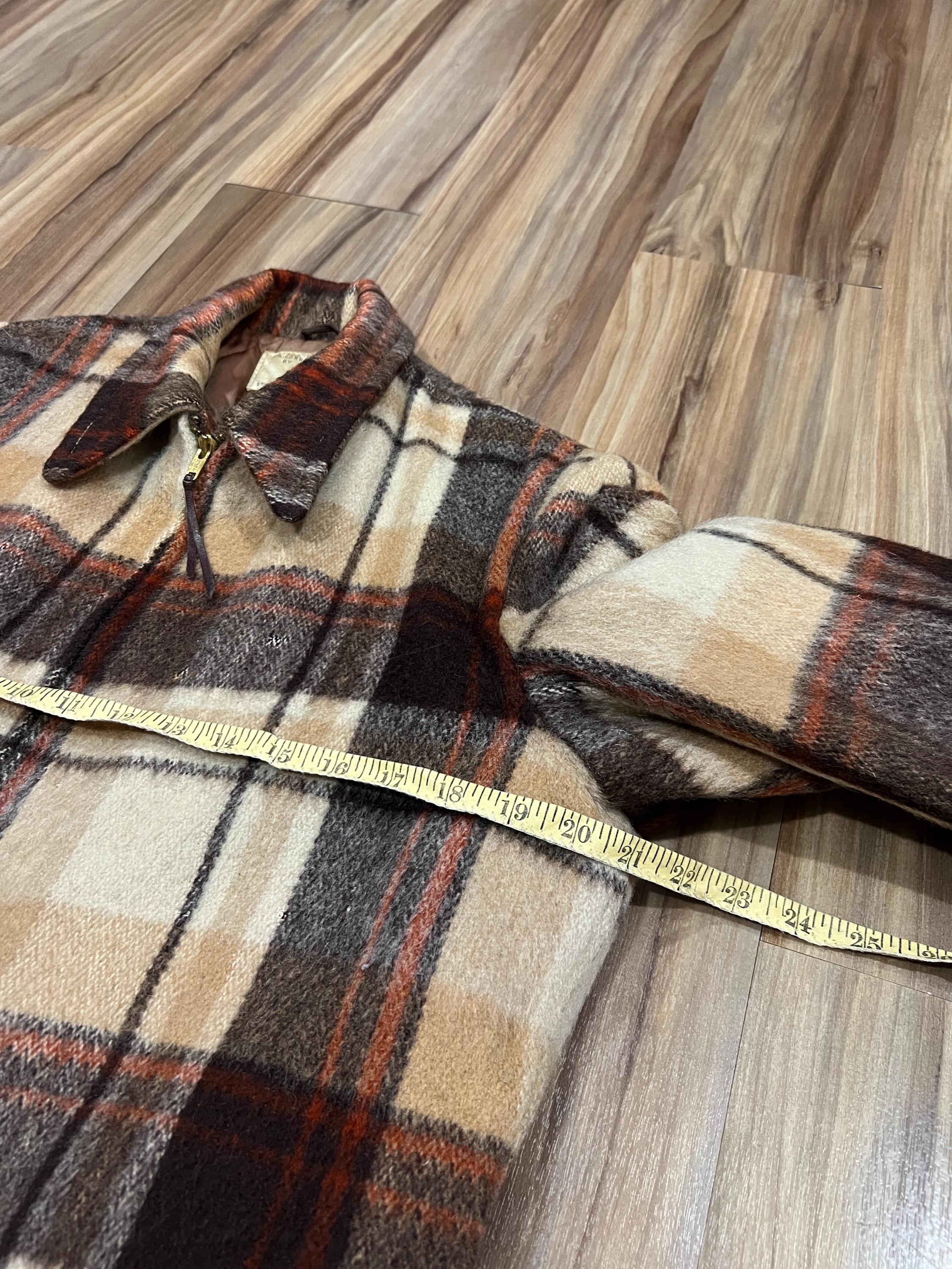 Small Vintage 50s Rockabilly Style Zip up Jacket Plaid Wool USA