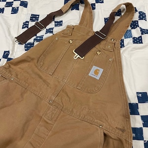 Carhartt Double Knee Overalls 46x30 Men's Coveralls Brown R01 DBK 1051 