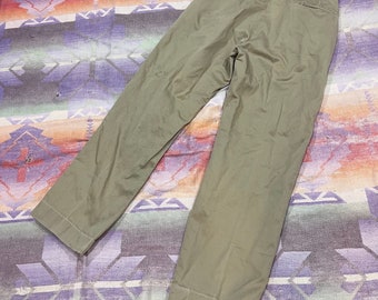 27x28 Vintage 60s US Military Khaki Chino Trousers Officer Pants
