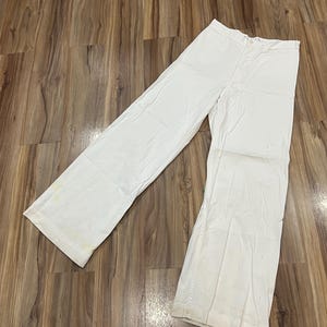 28x30 Vintage 50s 60s USN White Trousers Deck Pants Uniform
