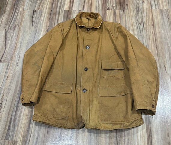 Large Vintage 40s Weather-bak Hunting Jacket Duck Canvas Button up