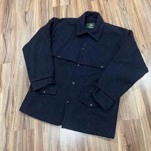 M/L Vintage 90s Orvis Navy Blue Double Mackinaw Cruiser USA Made