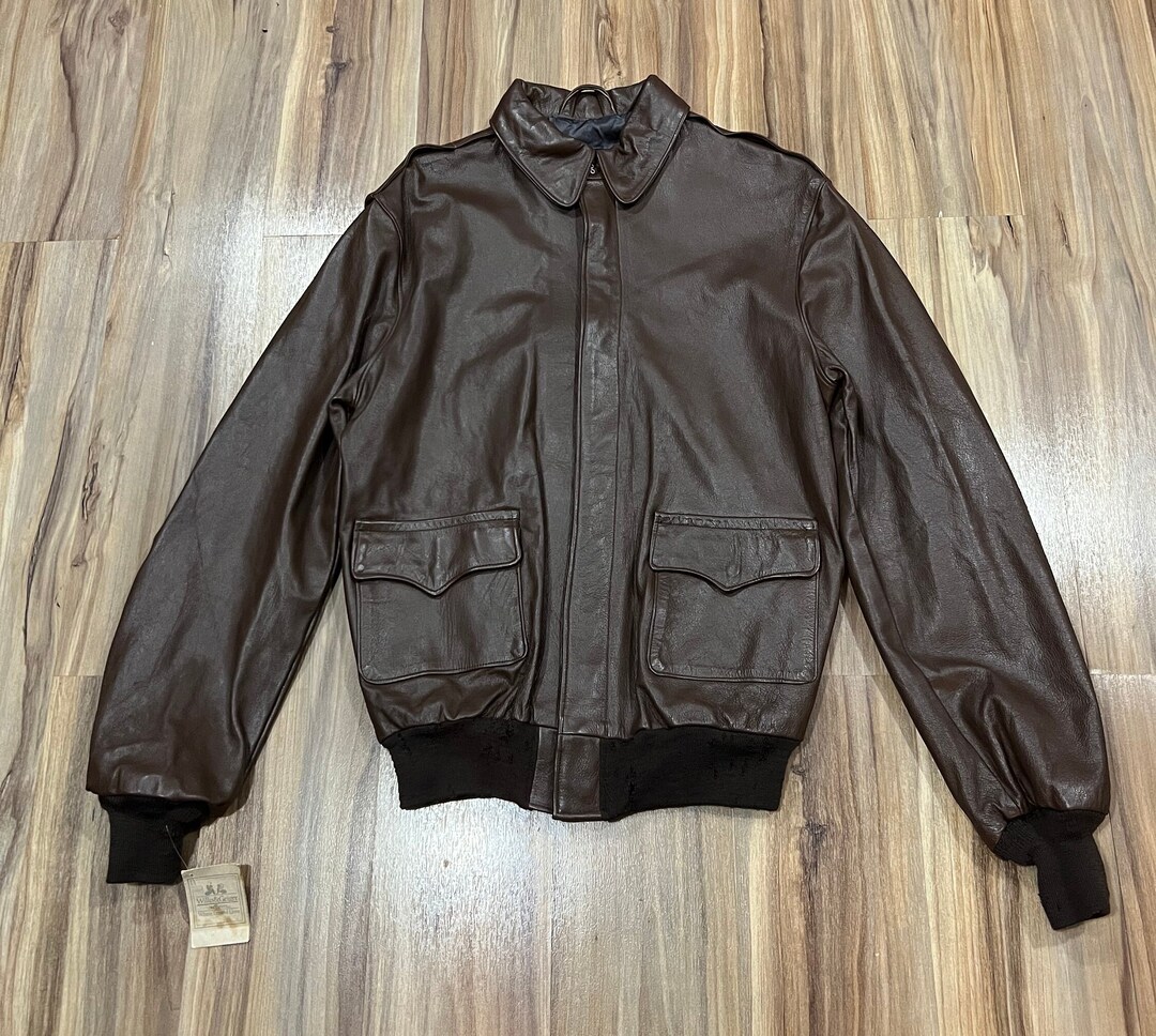 Large Vintage 80s Avirex A 2 Military Flight Leather Jacket Willis