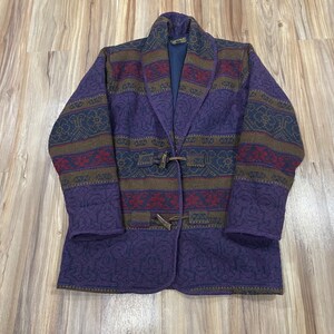 Medium Vintage 80s Eddie Bauer Shawl Collar Toggle Clasp Cardigan