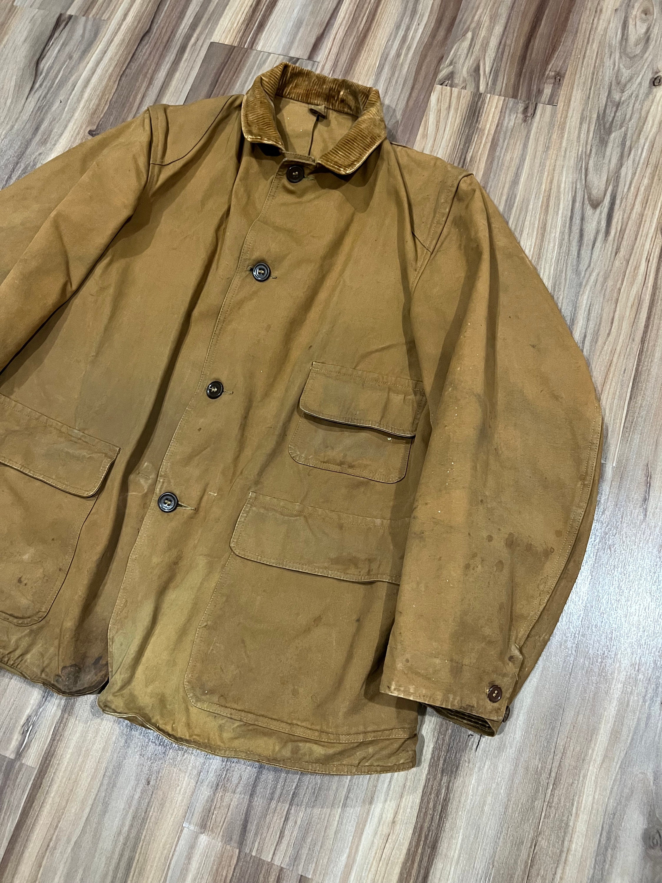 Large Vintage 40s Weather-bak Hunting Jacket Duck Canvas Button up