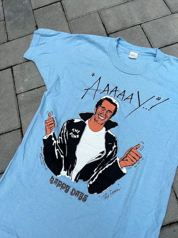 Medium Vintage 70s Happy Days the Fonz Graphic T Shirt Mayo Spruce