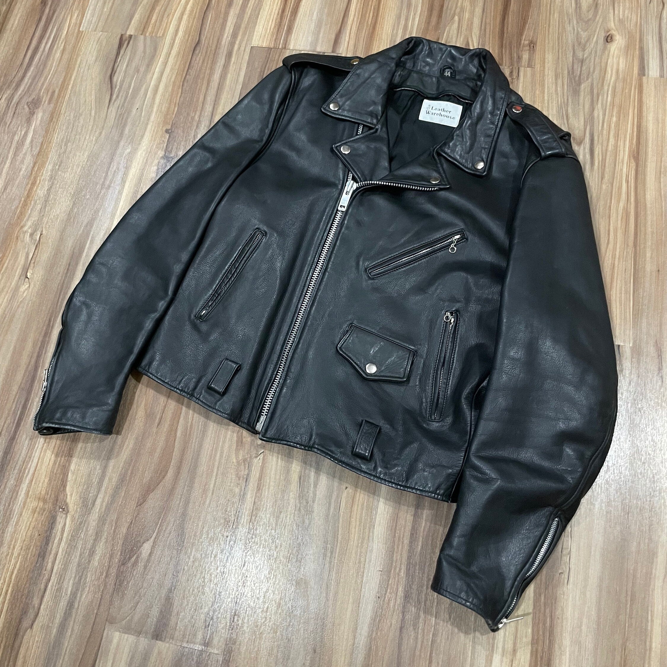 nummer kalk opbevaring Large 44 Vintage 80s 90s the Leather Warehouse Black Leather - Etsy