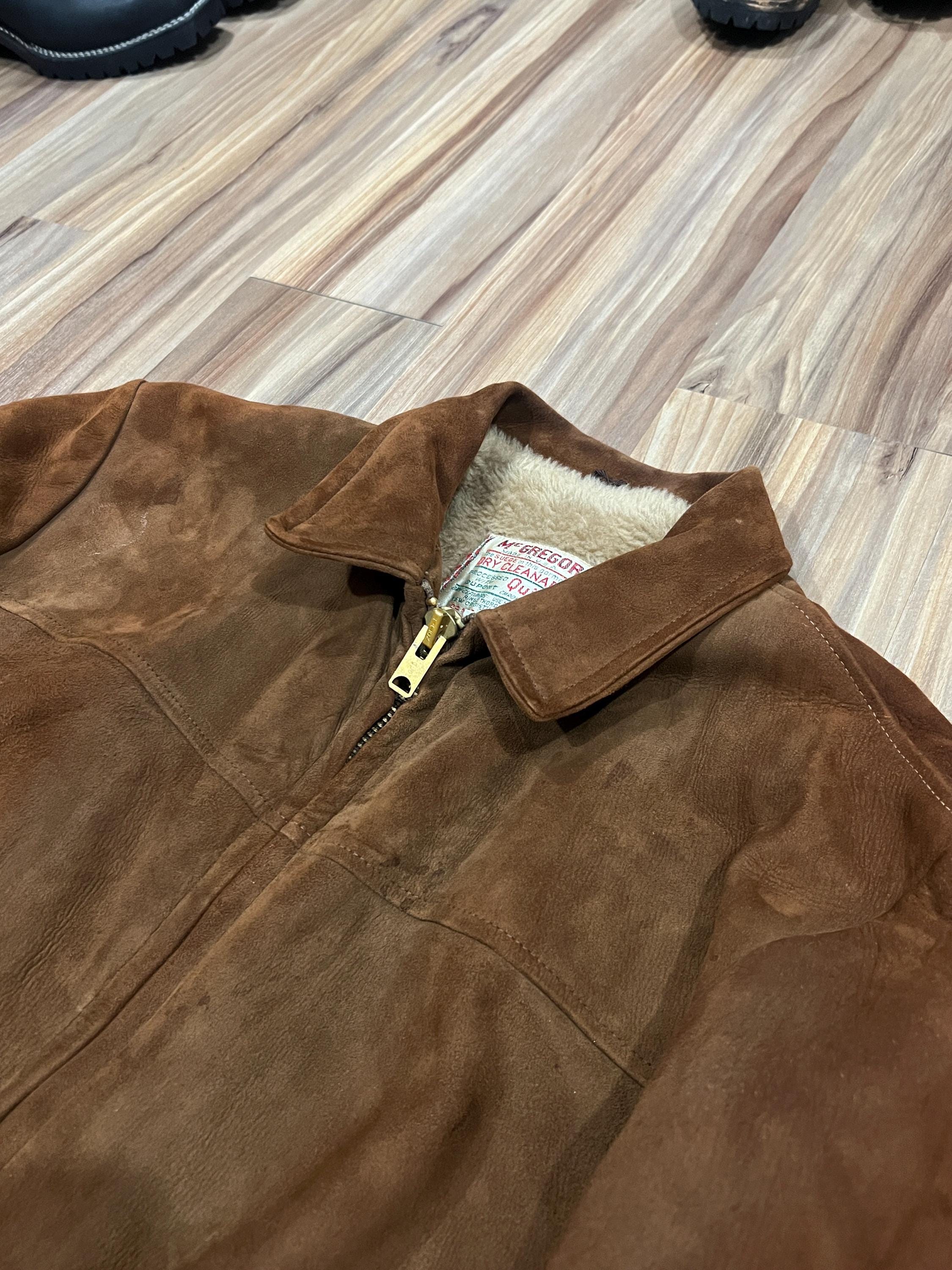 Large/ XL Long Vintage 60s 70s Mcgregor Brown Suede Leather