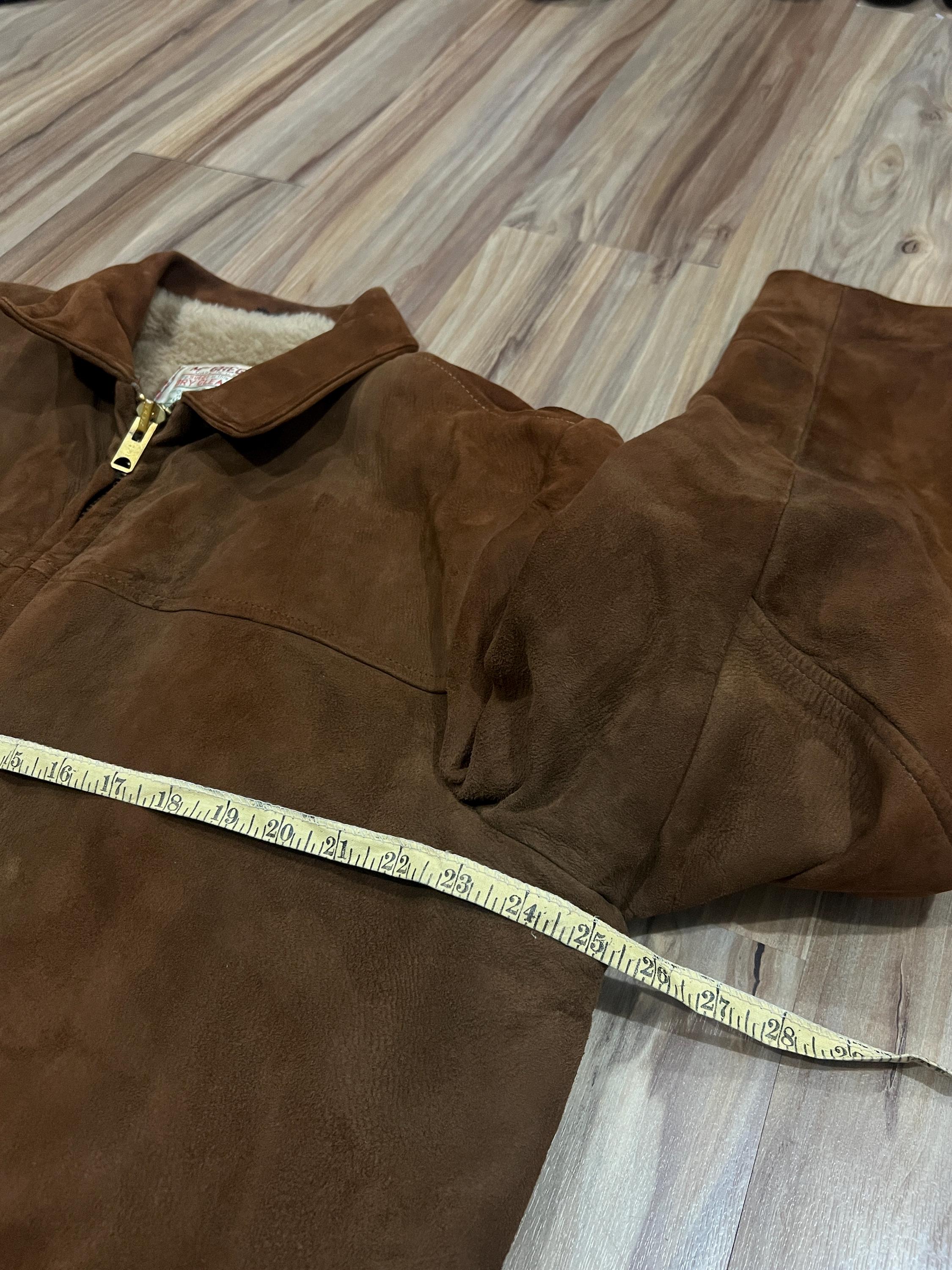 ジャケット・アウター McGREGOR SUEDE LEATHER PANEL KNIT JACKET Vintage Mcgregor Men's Suede Leather & Knit Zip Front Jacket