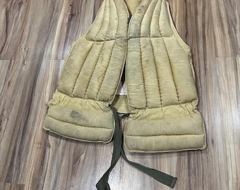 Medium Vintage 40s Blue Bill Red Head Canvas Hunting Vest Shotgun
