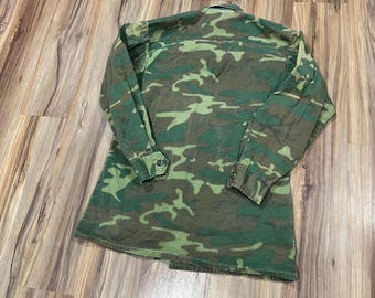 Small Vintage 1968 ERDL Camo Slant Pocket Class 2 Poplin Ripstop