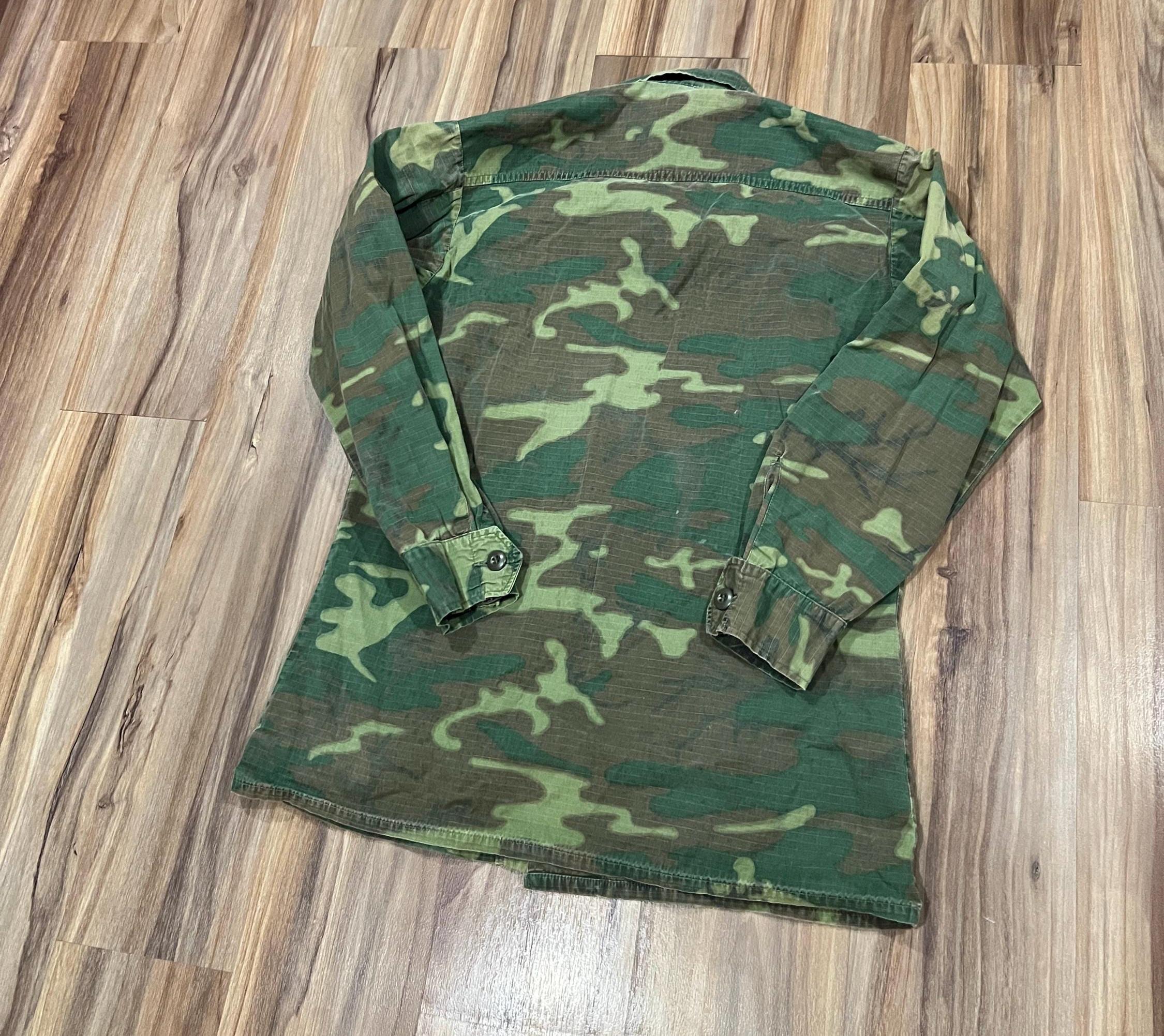 Small Vintage 1968 ERDL Camo Slant Pocket Class 2 Poplin Ripstop