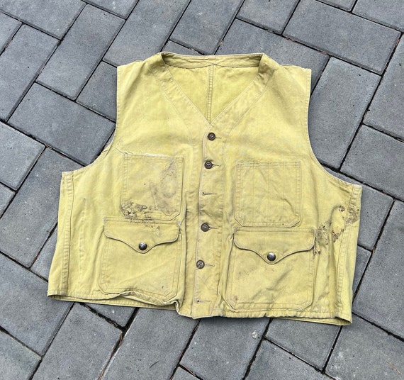 Medium Vintage 40s Filson's Seattle Hunting Fishing Cropped Vest