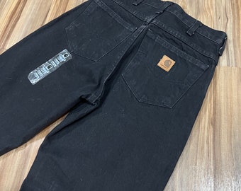 Deadstock 29x32 Vintage 90er Carhartt Black Denim Jeans USA Made Detroit