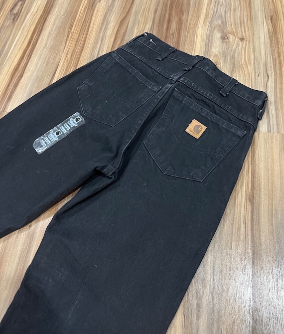 Deadstock 29x32 Vintage 90s Carhartt Black Denim J