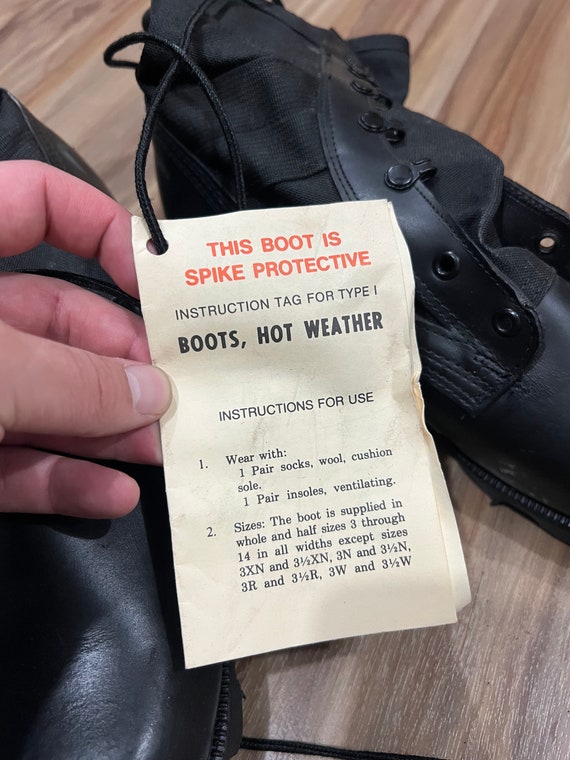 10W Vintage 70s 80s US Military Black Combat Leather Jungle Boots 