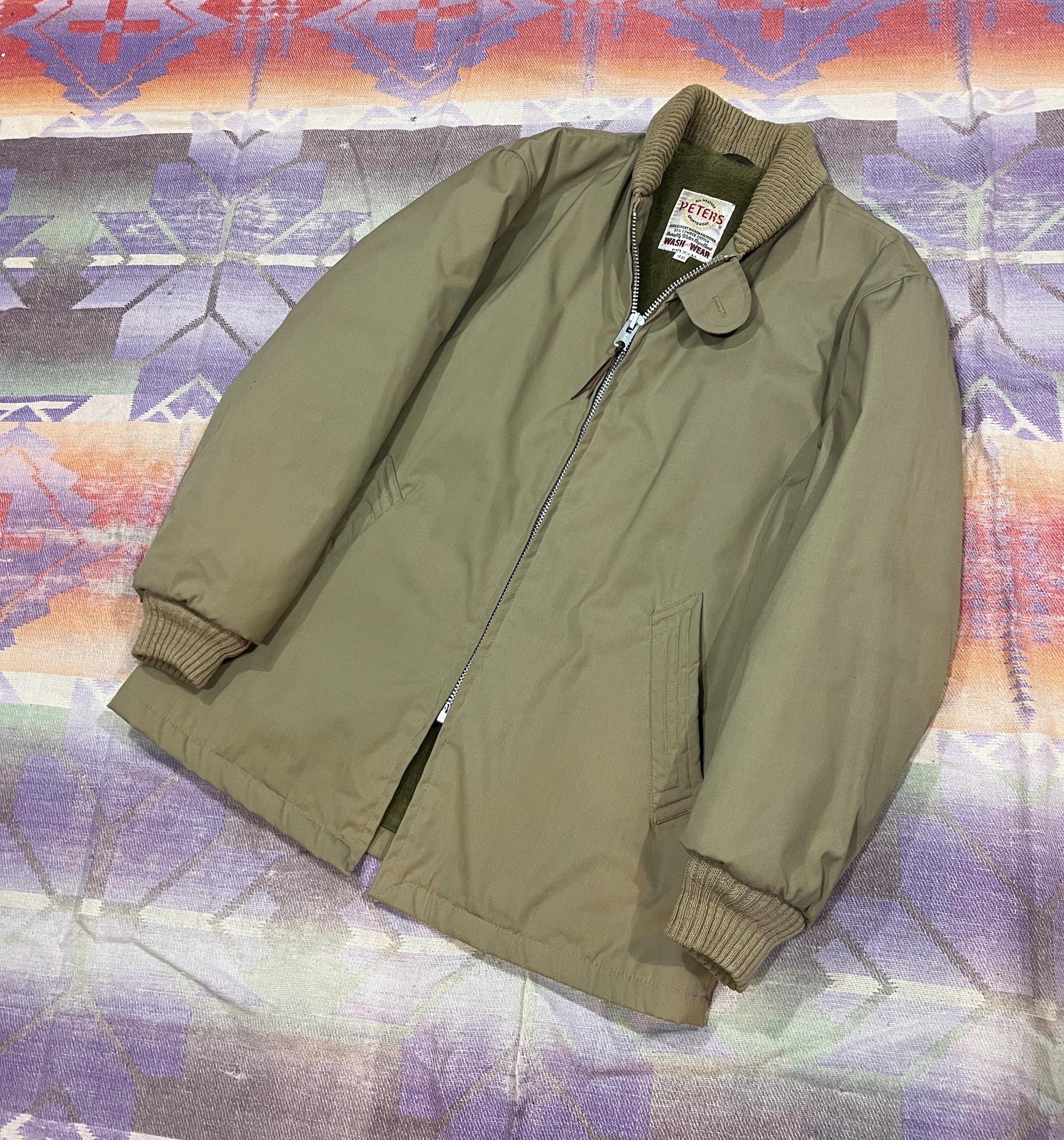 70s-80s usa製 PETERS talon swing jacket Medium Vintage 70s Canvas Sportswear Jacket W/ Fuzzy Lining