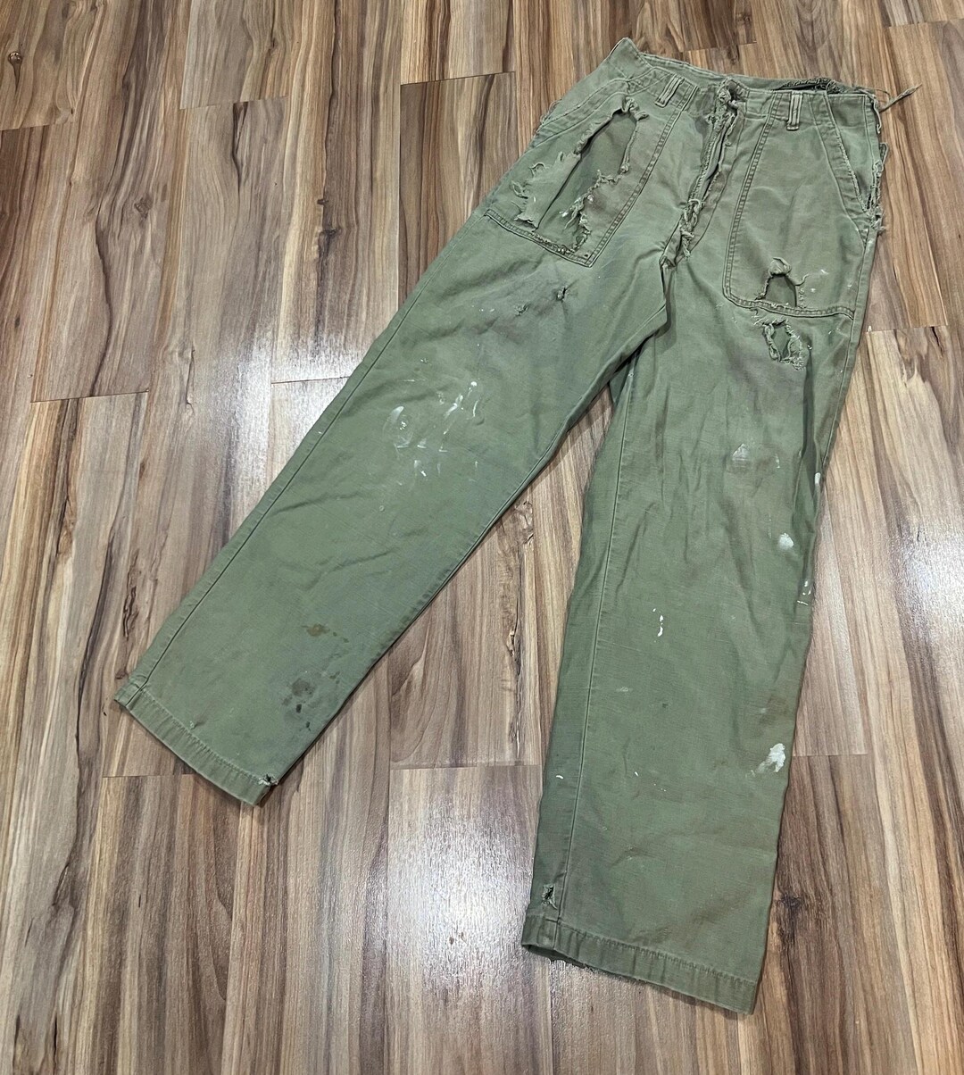 60s OG107 US ARMY BAKER PANTS 30×31 Vintage 60s OG 107 Military Sateen Type 1 Trousers Baker