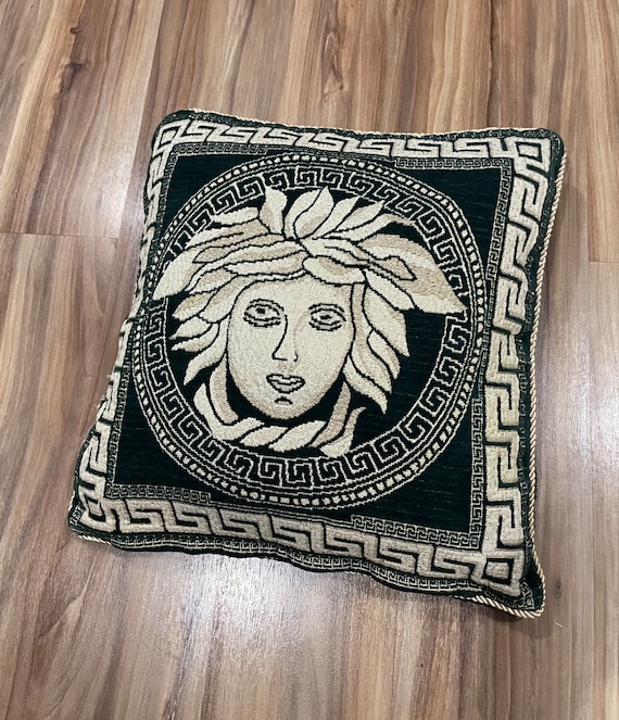 Buy Vintage 80s Gianni Versace Pillow Case Pillow Green/ Gold