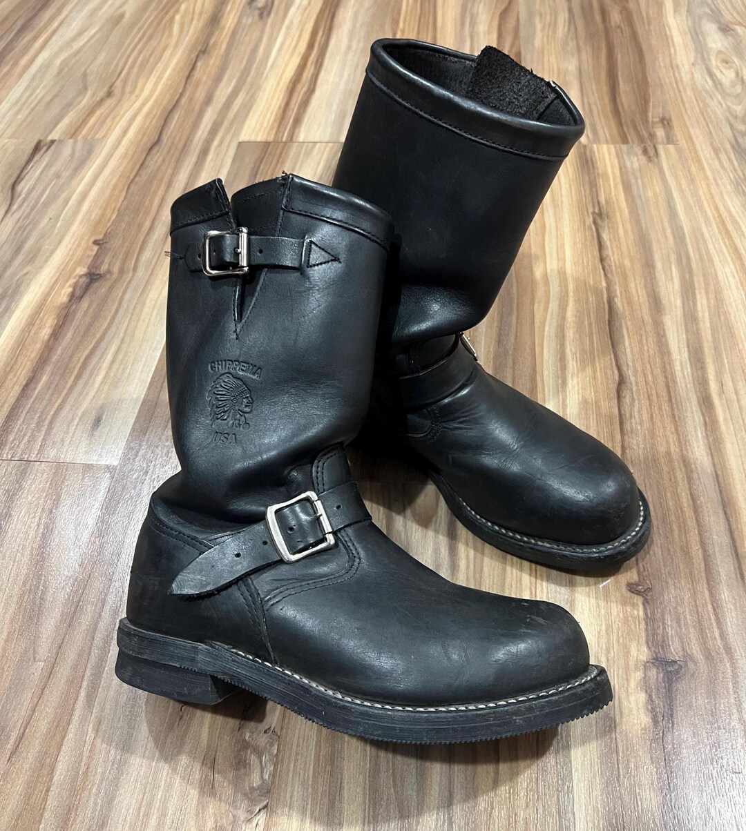 靴 CHIPPEWA 27863 ENGINEER BOOTS BLACK 8E Chippewa 27863 Engineer 11 Inch Steel Toe Motorcycle Boot