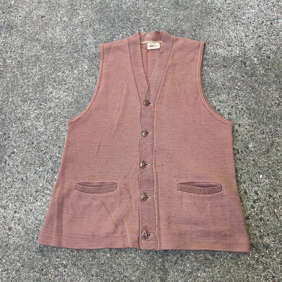 Medium Vintage 40s Penney's Towncraft Wool Vest B… - image 1