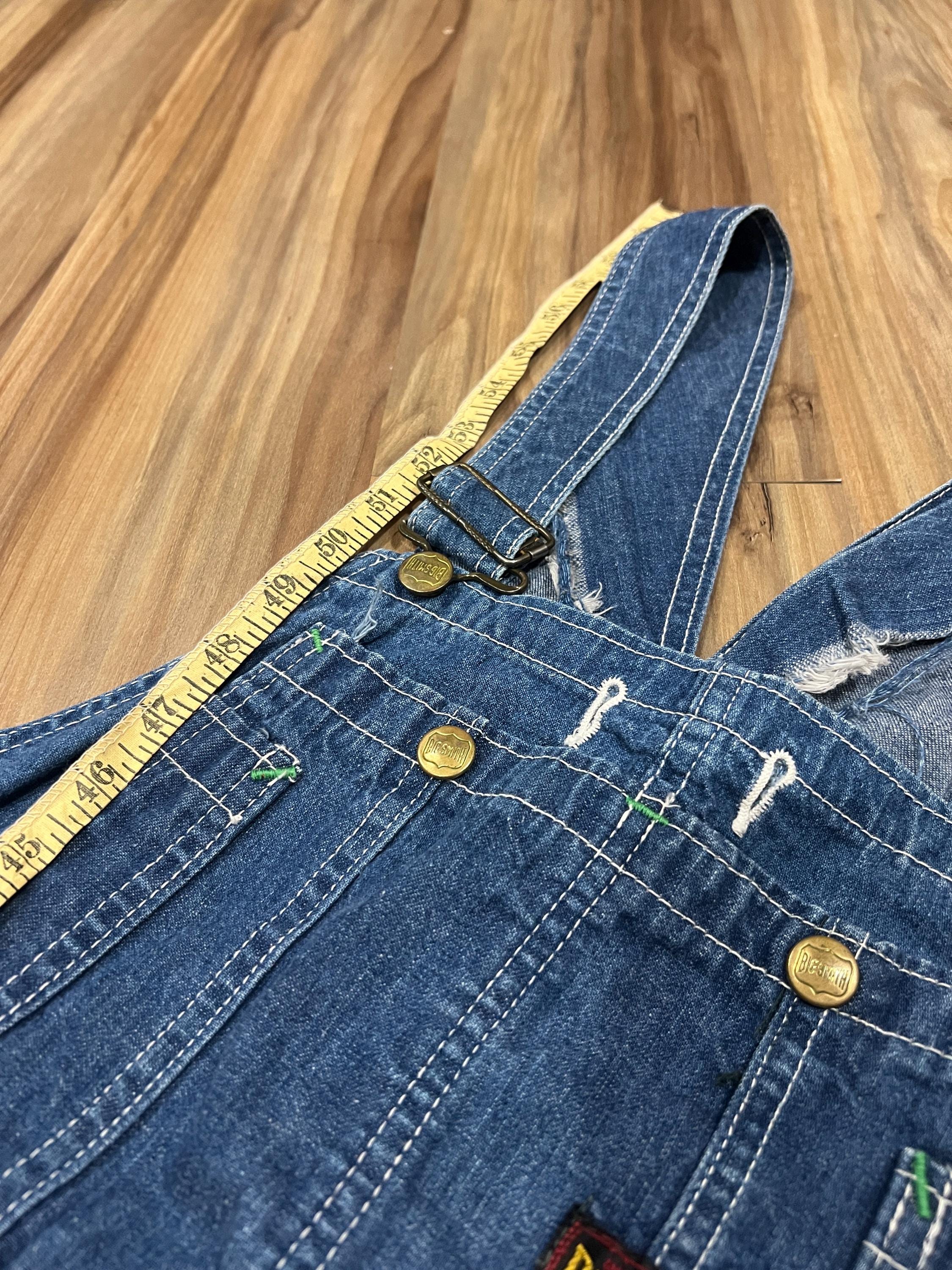 Medium Vintage 40s 50s Big Smith Denim Farm Bibs Overalls Work 