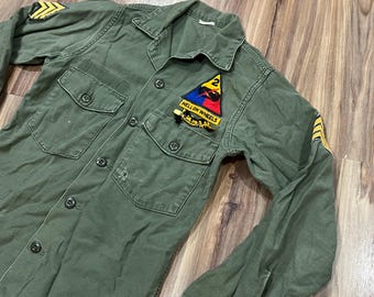 Vintage Militare Rilasciato Vietnam Era US NAVY Sailor Shirt Con