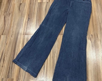 26x31 Vintage 70s JC Penney Wide Leg Flare Bell Bottom Hippie Blue Pants Denim Jeans