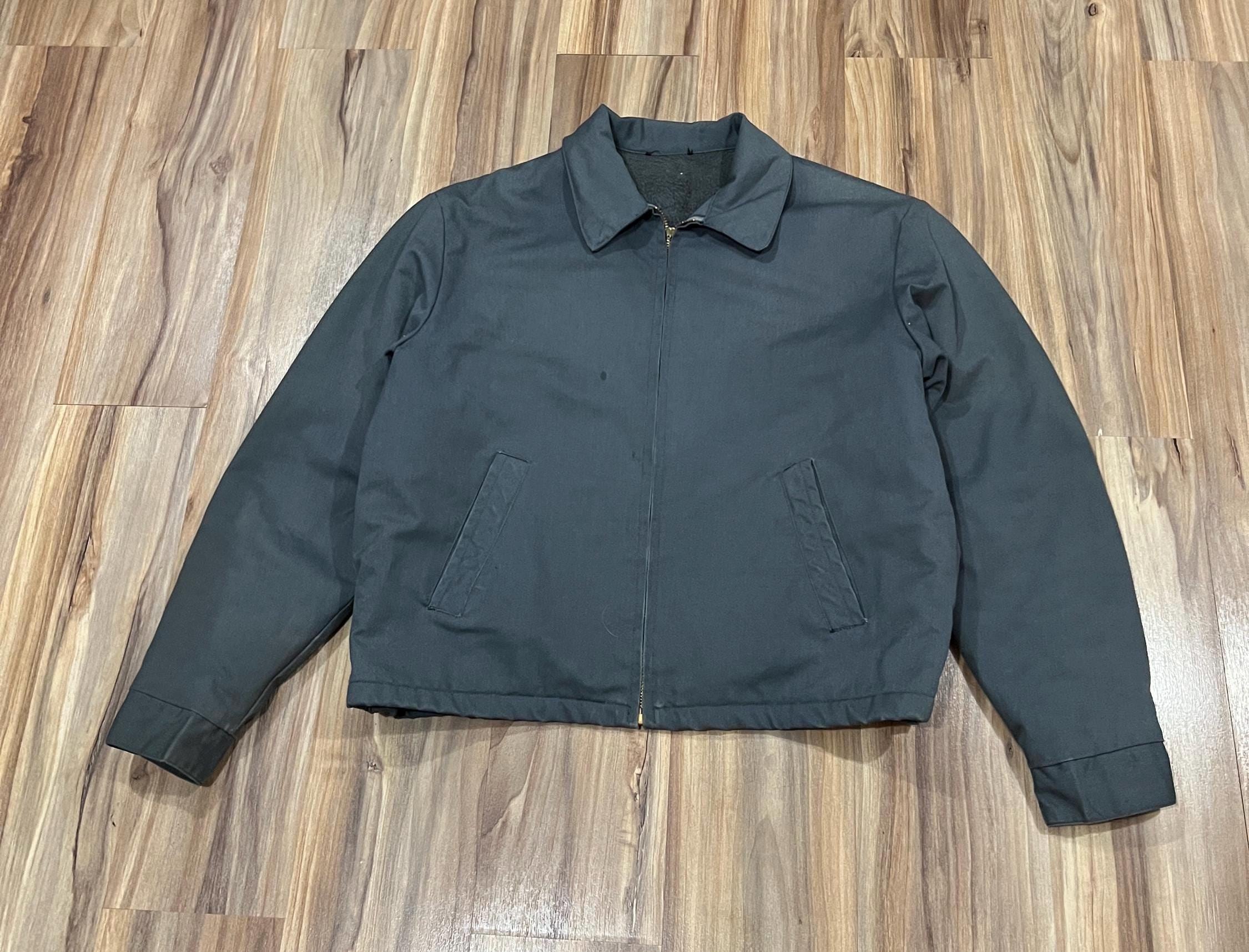 XL Vintage 70s Work Wear Jacket 2 Pockets Grey Men's Made in USA