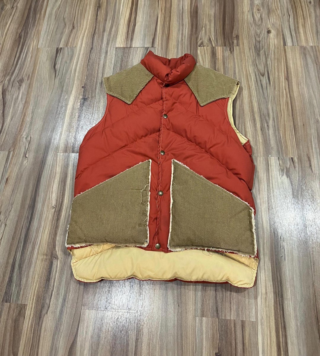XL Vintage 70s Karman Goose Down Puffer Western Stye Vest W