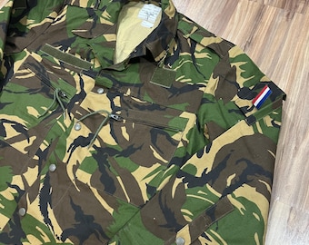 Large/ XL Vintage Netherlands Military Camo Camouflage Jungle Jacket Coat Surplus