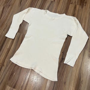 XS Vintage 70s Thermal Waffle Long John Sleeve Shirt Small USA Made